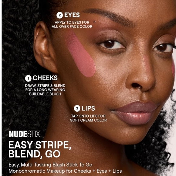 NUDESTIX Nudies Multitasking Cream Matte Blush Stick: Sunset Strip, .25oz, New - Picture 3 of 7